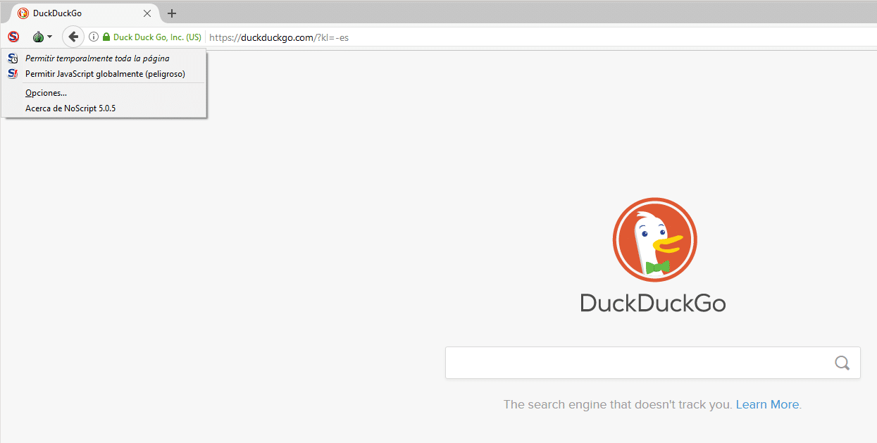 duckduckgo en tor browser
