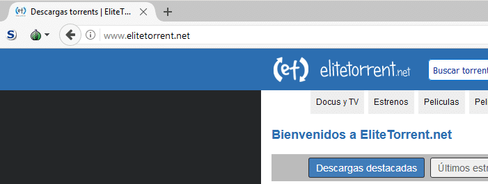 elitetorrent.net en Tor Browser