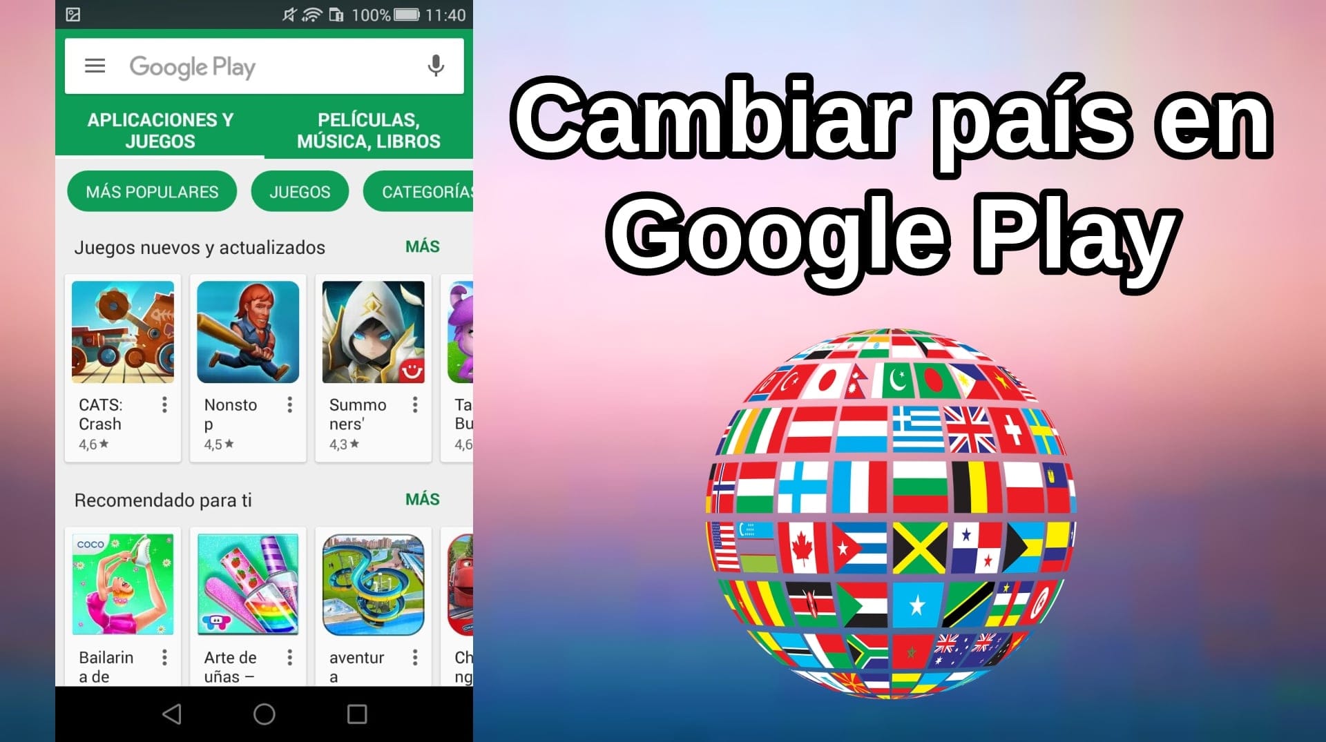 cambiar país en Google Play